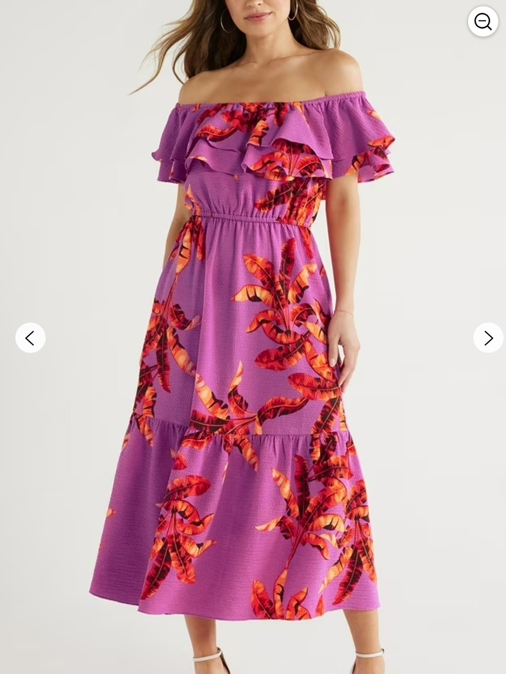 sofia by sofia vergara Purple Floral One-Shoulder Midi Dress